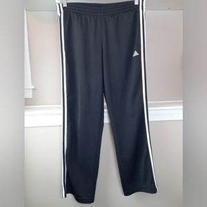 Adidas mens black 3 stripe tear away track pants size large